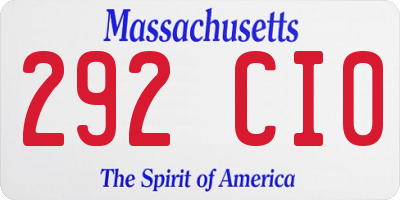 MA license plate 292CI0