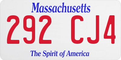 MA license plate 292CJ4