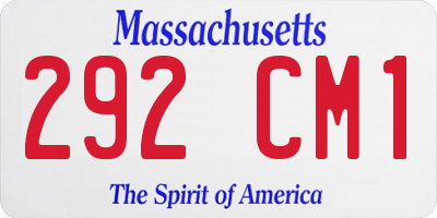 MA license plate 292CM1