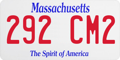 MA license plate 292CM2