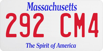 MA license plate 292CM4