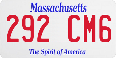 MA license plate 292CM6