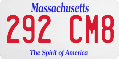 MA license plate 292CM8