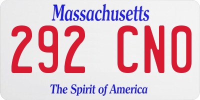 MA license plate 292CN0
