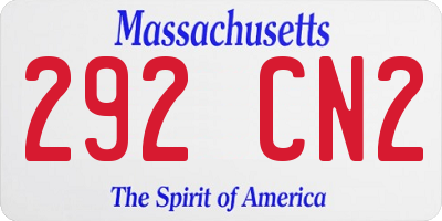 MA license plate 292CN2