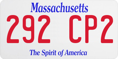 MA license plate 292CP2