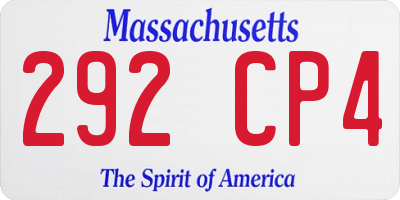 MA license plate 292CP4
