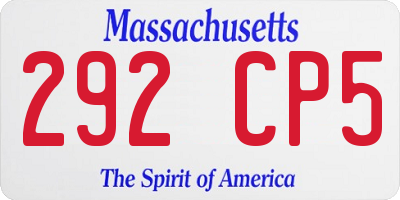 MA license plate 292CP5