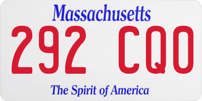 MA license plate 292CQ0