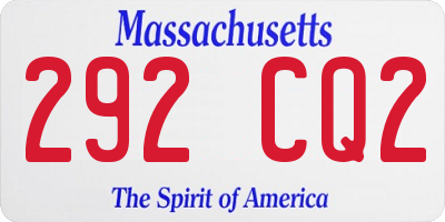 MA license plate 292CQ2