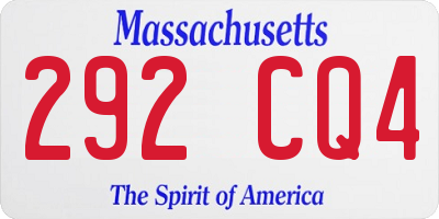 MA license plate 292CQ4