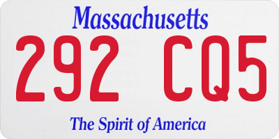 MA license plate 292CQ5
