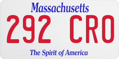 MA license plate 292CR0