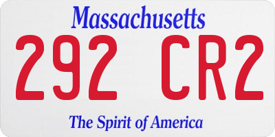 MA license plate 292CR2