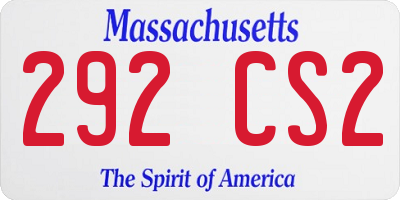 MA license plate 292CS2