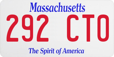 MA license plate 292CT0