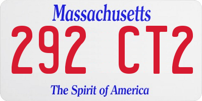 MA license plate 292CT2