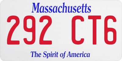 MA license plate 292CT6