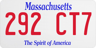 MA license plate 292CT7