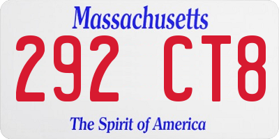 MA license plate 292CT8