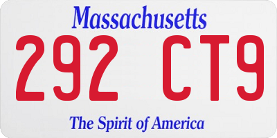 MA license plate 292CT9