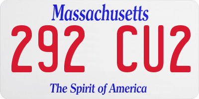 MA license plate 292CU2