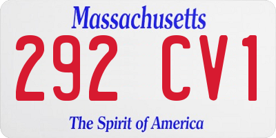 MA license plate 292CV1