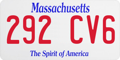 MA license plate 292CV6