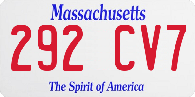MA license plate 292CV7