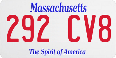 MA license plate 292CV8