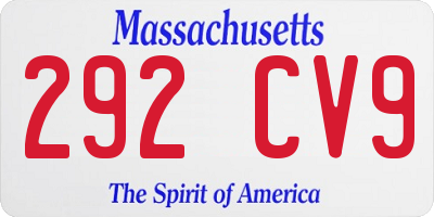 MA license plate 292CV9
