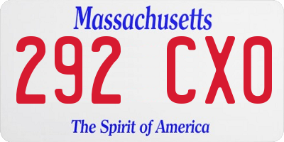 MA license plate 292CX0