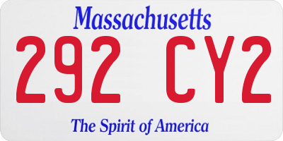 MA license plate 292CY2