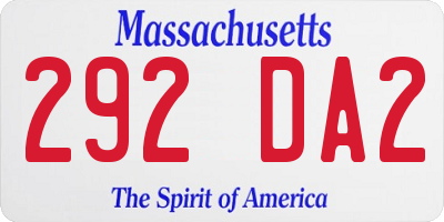 MA license plate 292DA2