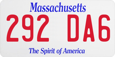 MA license plate 292DA6