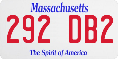 MA license plate 292DB2