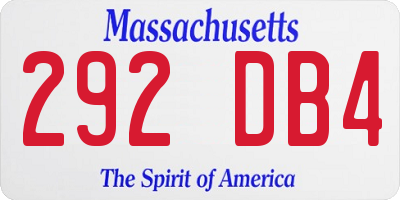 MA license plate 292DB4