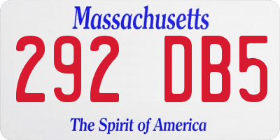 MA license plate 292DB5