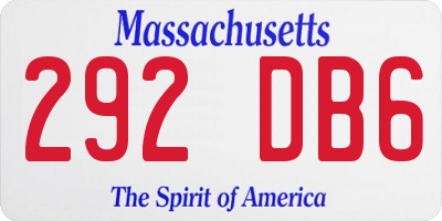 MA license plate 292DB6