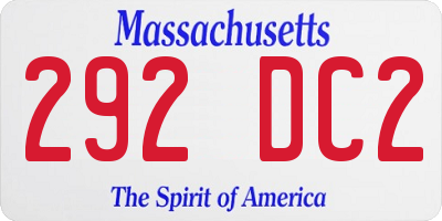 MA license plate 292DC2