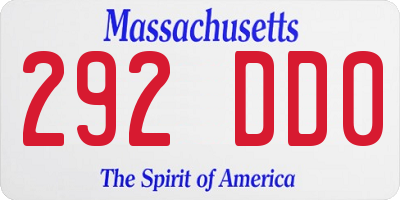 MA license plate 292DD0