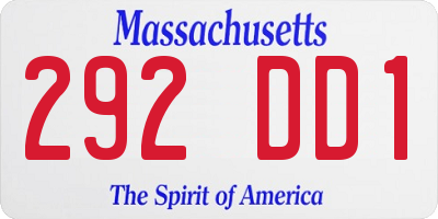 MA license plate 292DD1