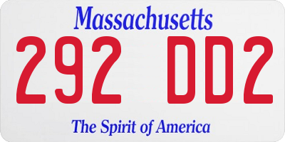 MA license plate 292DD2