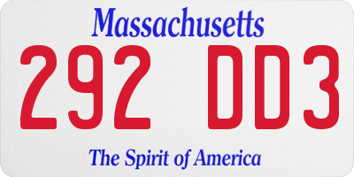 MA license plate 292DD3