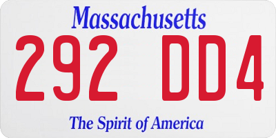 MA license plate 292DD4