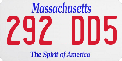 MA license plate 292DD5