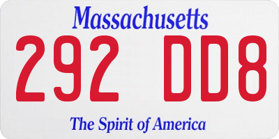 MA license plate 292DD8