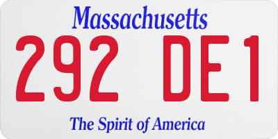 MA license plate 292DE1