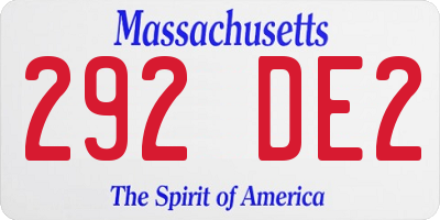MA license plate 292DE2