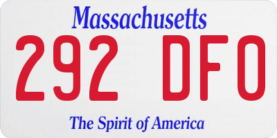 MA license plate 292DF0